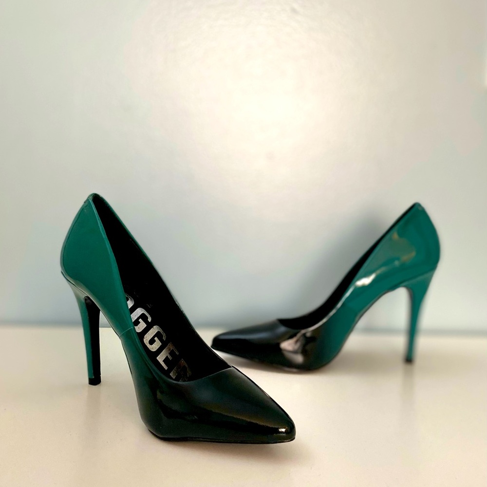 Kelsi Dagger green/black ombre patent leather pumps 8M